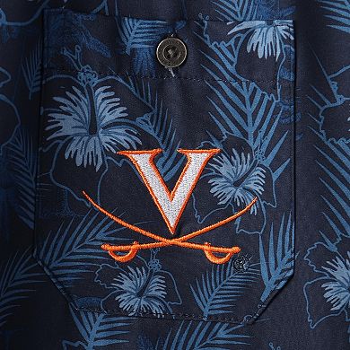 Men's Colosseum Navy Virginia Cavaliers Molokai Camp Button-Up Shirt