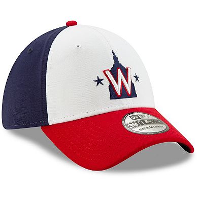 Men's New Era White/Red Washington Nationals Alternate 2 Team Classic 39THIRTY Flex Hat