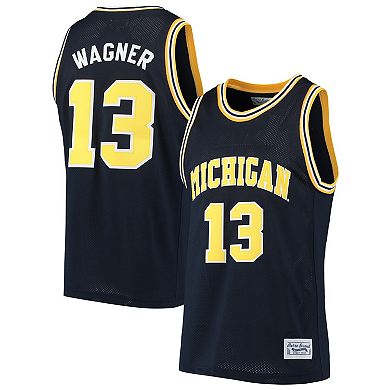 Men's Original Retro Brand Moritz Wagner Navy Michigan Wolverines Alumni Basketball Jersey
