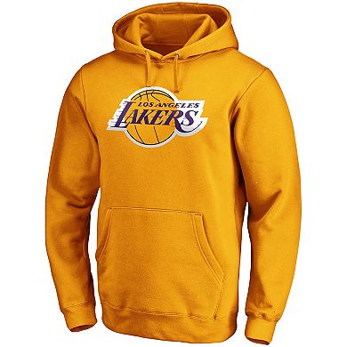 Men's Fanatics Branded Anthony Davis Gold Los Angeles Lakers Playmaker Name & Number Fitted Pullover Hoodie