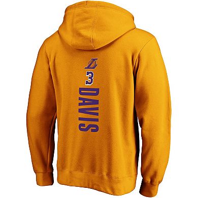 Men's Fanatics Branded Anthony Davis Gold Los Angeles Lakers Playmaker Name & Number Fitted Pullover Hoodie