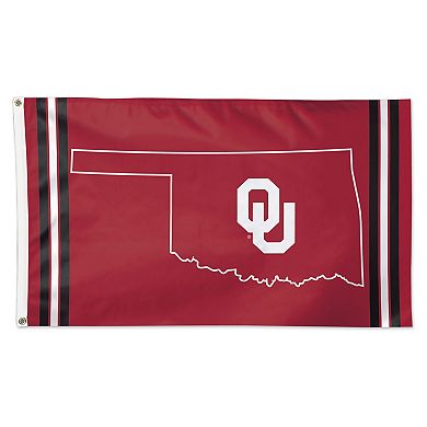 WinCraft Oklahoma Sooners 3' x 5' Deluxe State Shape Design Single-Sided Flag