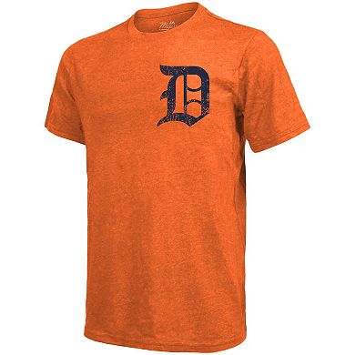 Men's Majestic Threads Orange Detroit Tigers Throwback Logo Tri-Blend T-Shirt