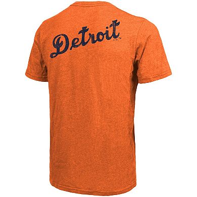 Men's Majestic Threads Orange Detroit Tigers Throwback Logo Tri-Blend T-Shirt