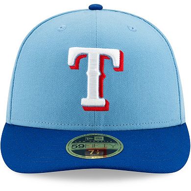 Men's New Era Light Blue/Royal Texas Rangers 2020 Alternate 2 Authentic Collection On Field Low Profile 59FIFTY Fitted Hat