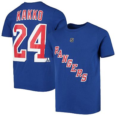 Youth Kaapo Kakko Blue New York Rangers Player Name & Number T-Shirt