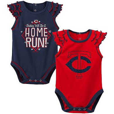 Newborn & Infant Navy/Red Minnesota Twins Shining All-Star 2-Pack Bodysuit Set
