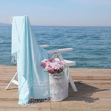 Linum Home Textiles Turkish Cotton Alara Personalized Pestemal Beach Towel