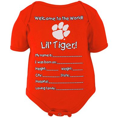 Clemson Tigers Newborn Welcome to the World Creeper - Orange