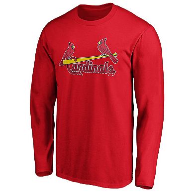 Men's Fanatics Branded Red St. Louis Cardinals Official Wordmark Long Sleeve T-Shirt