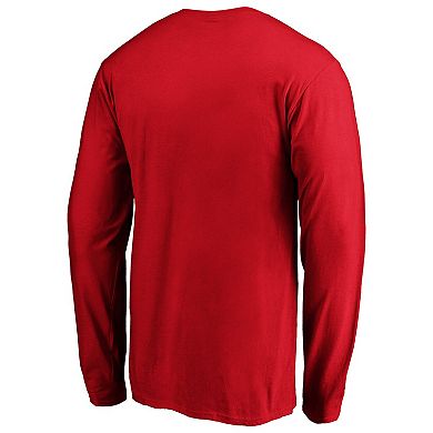 Men's Fanatics Branded Red St. Louis Cardinals Official Wordmark Long Sleeve T-Shirt