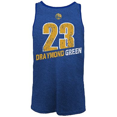Men's Majestic Threads Draymond Green Royal Golden State Warriors Name & Number Tri-Blend Tank Top