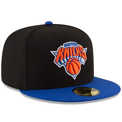 Men's New Era Black/Royal New York Knicks Official Team Color 2Tone 59FIFTY Fitted Hat