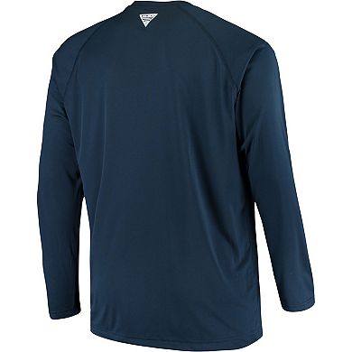 Men's Columbia Navy Auburn Tigers Big & Tall Terminal Tackle Long Sleeve Omni-Shade T-Shirt