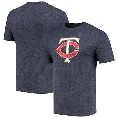 Men's Fanatics Branded Navy Minnesota Twins Weathered Official Logo Tri-Blend T-Shirt