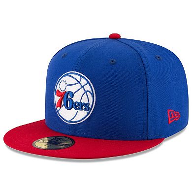 Men's New Era Royal/Red Philadelphia 76ers Official Team Color 2Tone 59FIFTY Fitted Hat