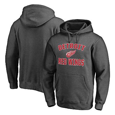 Men's Fanatics Branded Gray Detroit Red Wings Team Victory Arch Pullover Hoodie