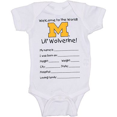 Michigan Wolverines Newborn Welcome to the World Creeper - White