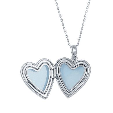 Sterling Silver Paw Print Heart Locket