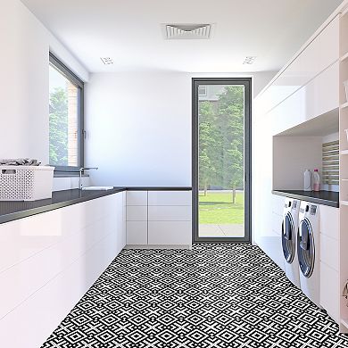 Achim Retro Geometric 12x12 Self Adhesive Vinyl Floor Tiles Set of 20