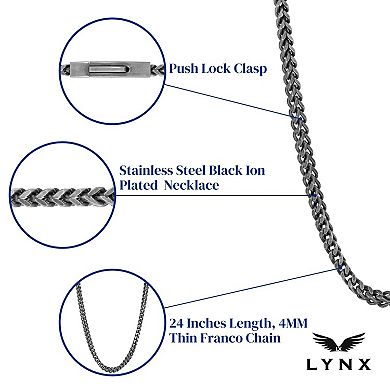 Men's LYNX Stainless Steel Franco Chain Necklace