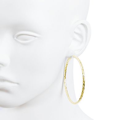 Athra NJ Inc Sterling Silver Textured Hoop Earrings