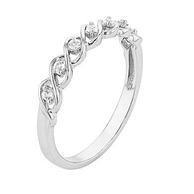 Sterling Silver Lab-Created White Sapphire Twist Band