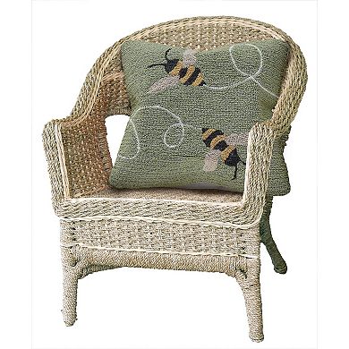 Liora Manne Frontporch Buzzy Bees Indoor Outdoor Throw Pillow