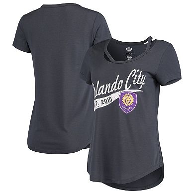 Women's Concepts Sport Charcoal Orlando City SC Squad Cut Neck T-Shirt