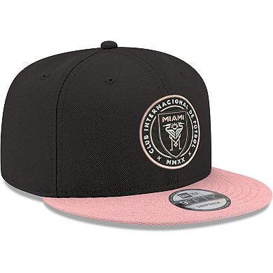 Men's New Era Black/Pink Inter Miami CF 9FIFTY Adjustable Snapback Hat