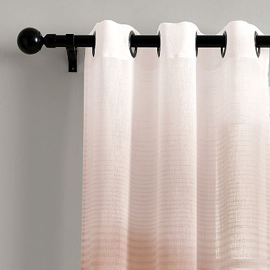 Lush Decor Ombre Stripe Grommet Sheer Window Curtain Set