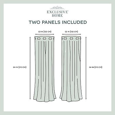 Exclusive Home 2-pack Amelia Embroidered Woven Blackout Grommet Window Curtains