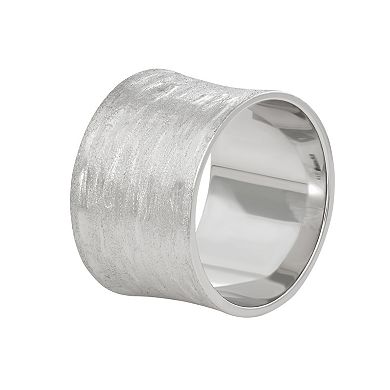 Sterling Silver Textured Cigar Band Ring