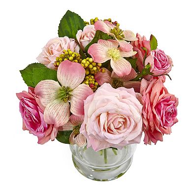 nearly natural Artificial Rose Berry Floral Arrangement