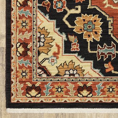 StyleHaven Linwood Floral Medallion Fringed Area Rug