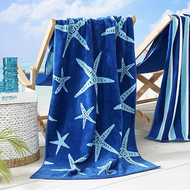 Madelinen® 2-pack Nautical Jacquard Beach Towels