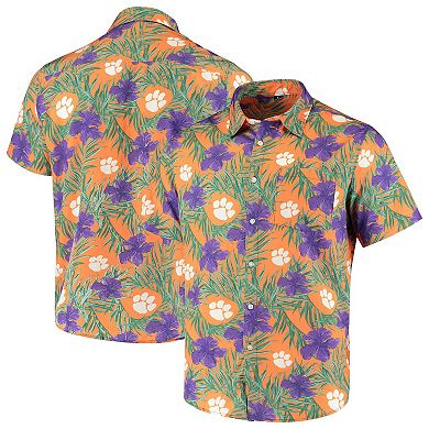 Men's Orange Clemson Tigers Floral Button-Up Shirt