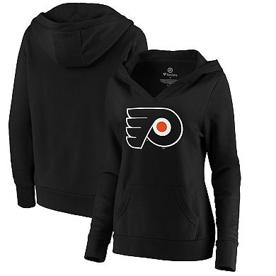 Women's Fanatics Branded Black Philadelphia Flyers Primary Logo V-Neck Pullover Hoodie