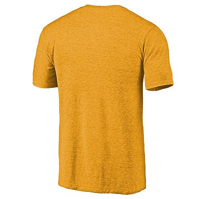 Men's Fanatics Branded Heathered Gold Pittsburgh Penguins Primary Logo Tri-Blend T-Shirt