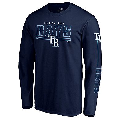 Men's Fanatics Branded Navy Tampa Bay Rays Team Front Line Long Sleeve T-Shirt