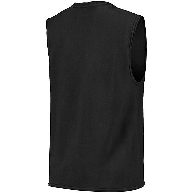 Men's Majestic Threads Black Colorado Rockies Softhand Muscle Tank Top