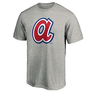 Men's Fanatics Branded Heathered Gray Atlanta Braves Cooperstown Collection Forbes Team T-Shirt