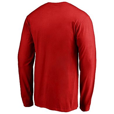 Men's Fanatics Branded Red Washington Capitals Team Victory Arch Long Sleeve T-Shirt