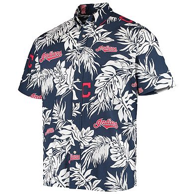 Men's Reyn Spooner Navy Cleveland Indians Aloha Button-Down Shirt