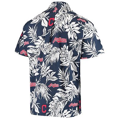 Men's Reyn Spooner Navy Cleveland Indians Aloha Button-Down Shirt