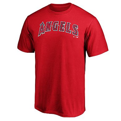 Men's Fanatics Branded Red Los Angeles Angels Official Wordmark T-Shirt