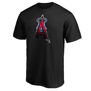 Men's Fanatics Branded Black Los Angeles Angels Midnight Mascot Team Logo T-Shirt
