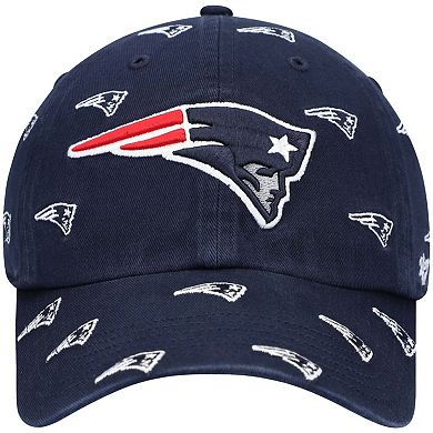 Women's '47 Navy New England Patriots Confetti Clean Up Adjustable Hat