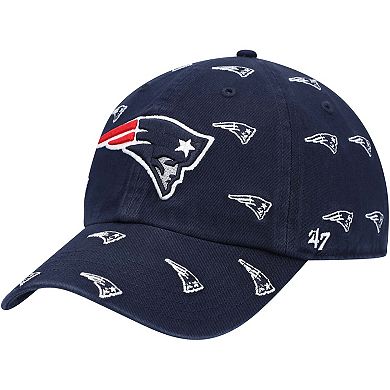 Women's '47 Navy New England Patriots Confetti Clean Up Adjustable Hat