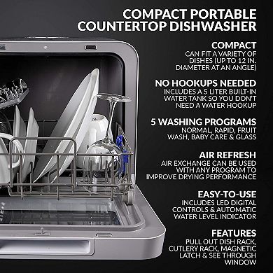 Farberware® Professional Compact Portable Countertop Dishwasher with Built-In Water Tank